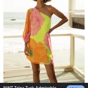 Trina Turk NWT one sleeve floral dress